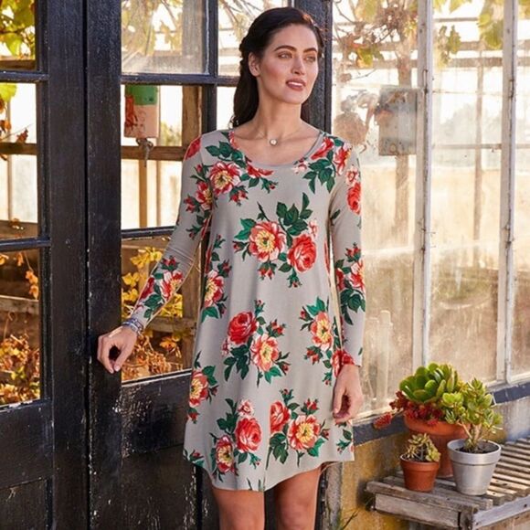 Matilda Jane Floral Dress Womens XS 3/4 Sleeve High Low Swing NWT $68 - Picture 1 of 7